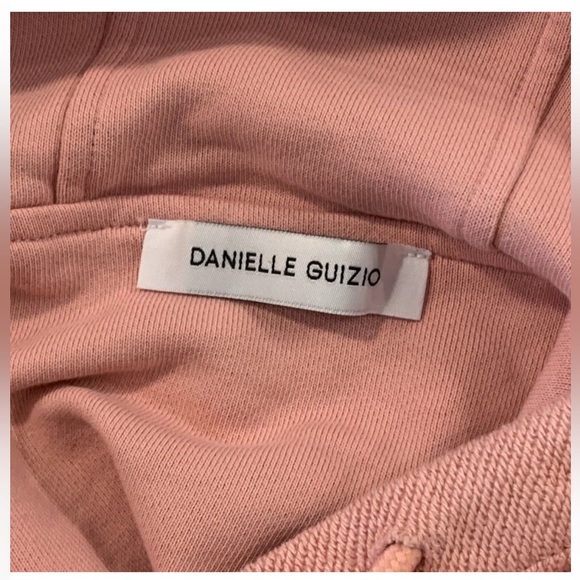 Danielle Guizio x Revolve Blush Pink Cropped Hoodie Sweatshirt Top XS - Picture 4 of 5